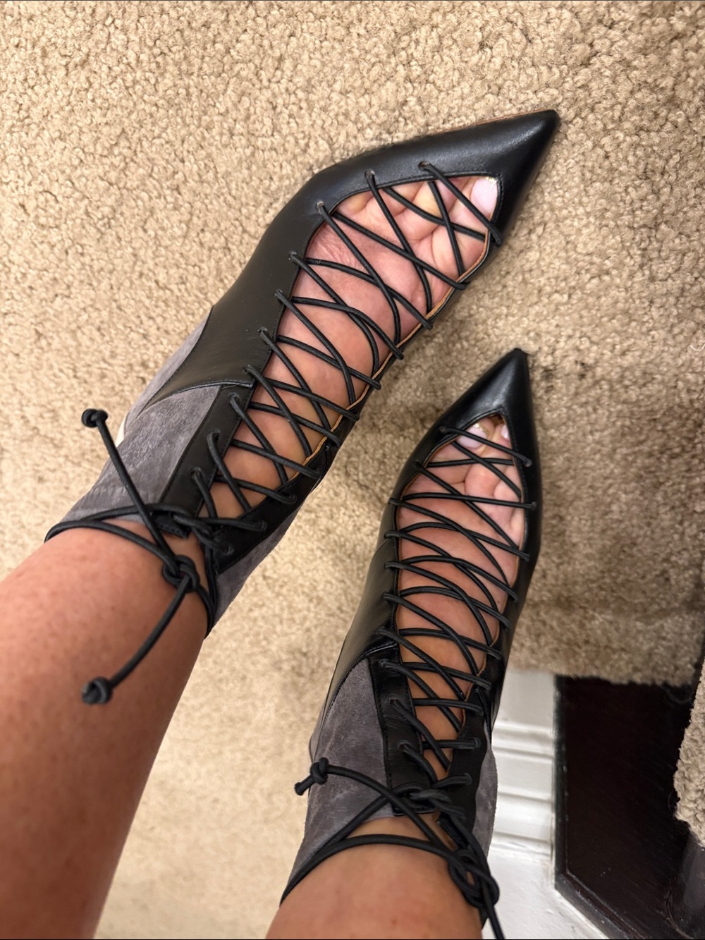 Malone Souliers Lace-Up Leather & Suede Ankle Boots 37/7US Worn Once